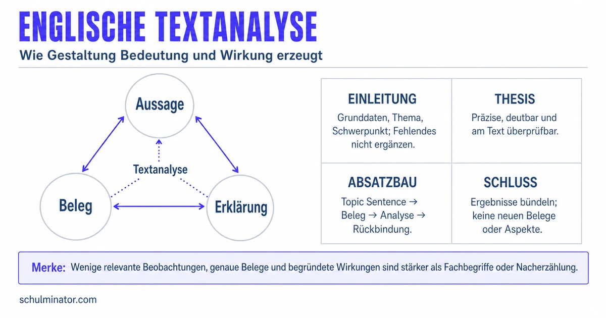 Englische Textanalyse schreiben: Schritt für Schritt