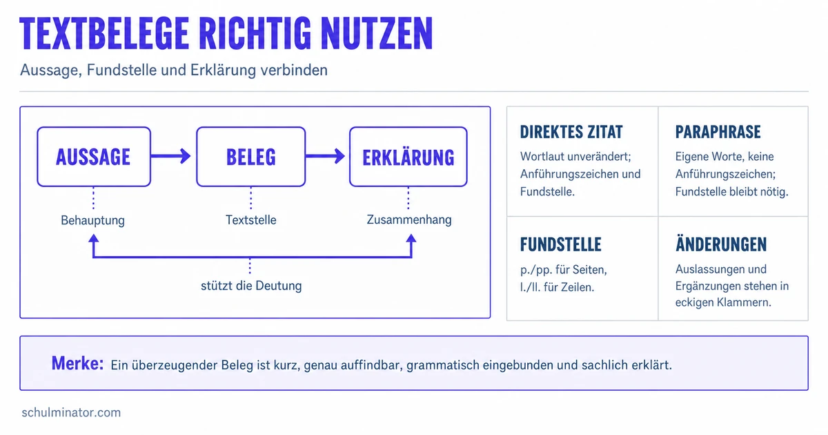 Textbelege Englisch: Zitate richtig verwenden