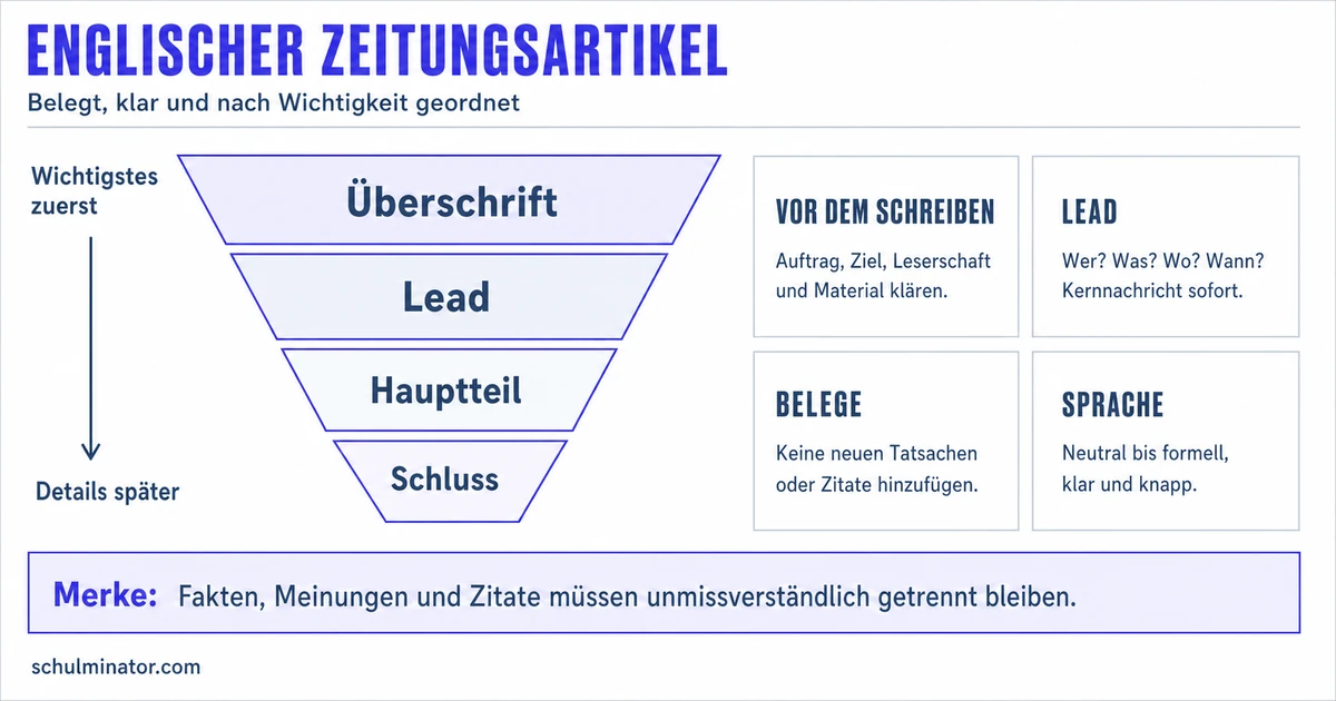 Zeitungsartikel auf Englisch schreiben