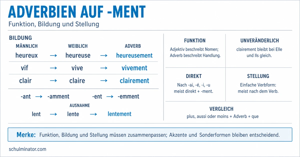Französische Adverbien auf -ment: Regeln und Übungen