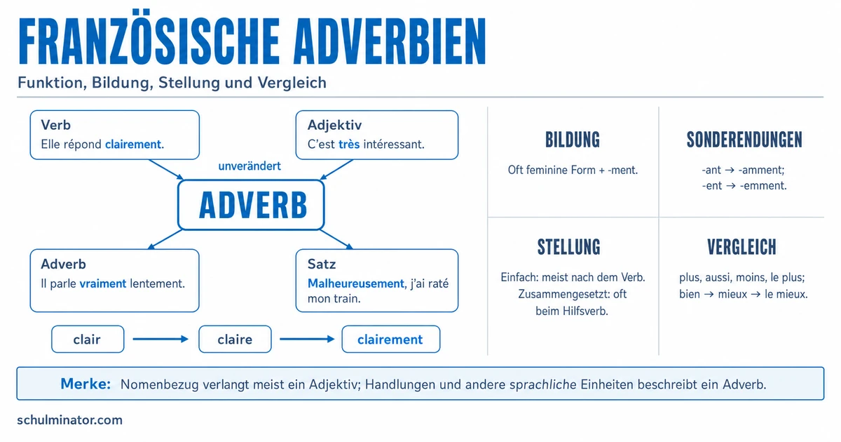Adverbien im Französischen: Bildung und Stellung