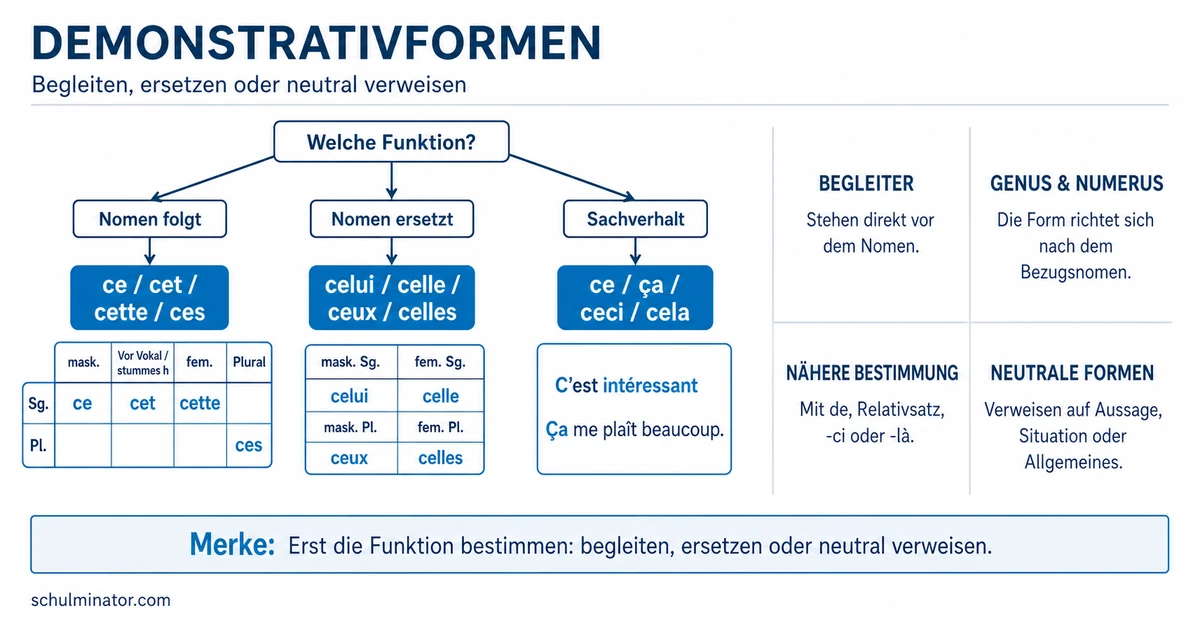 Französische Demonstrativpronomen einfach erklärt