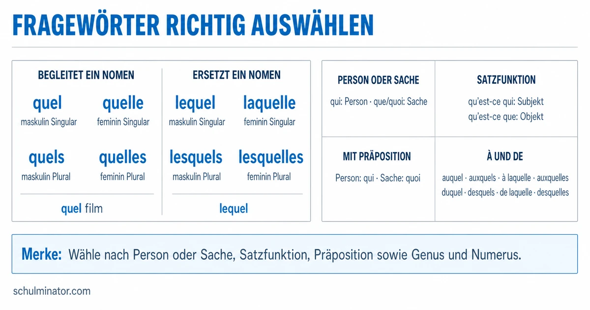 Französische Interrogativpronomen einfach erklärt