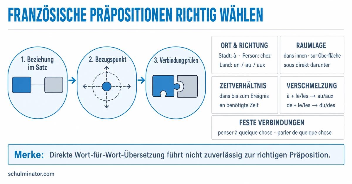 Französische Präpositionen: Regeln und Übungen