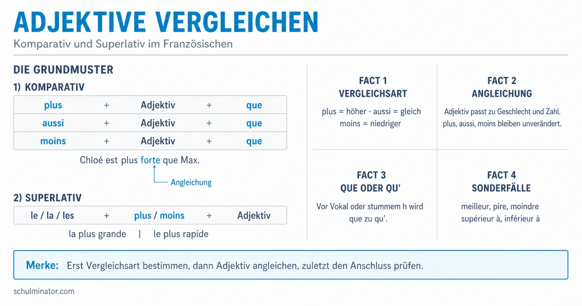 Französische Adjektive steigern: Regeln und Beispiele
