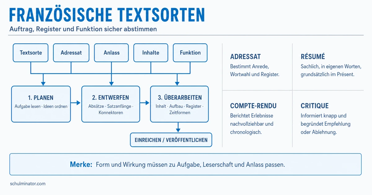 Textsorten Französisch: erkennen und schreiben