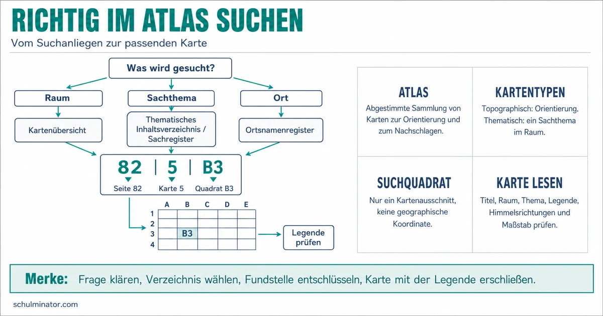 Atlas richtig nutzen: Karten und Orte finden