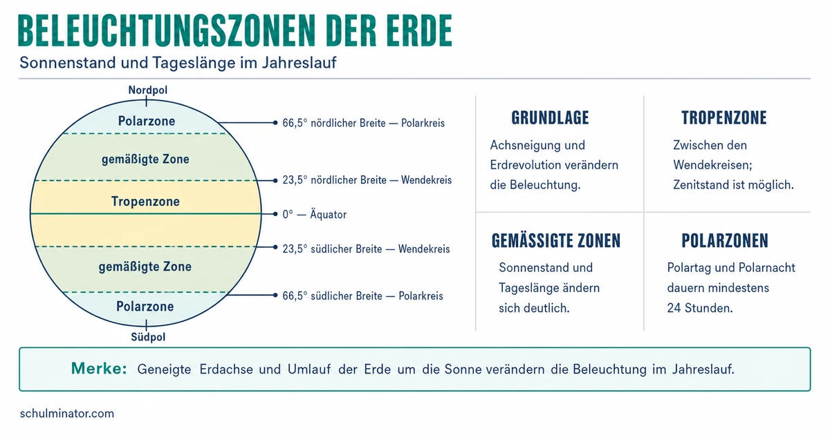 Beleuchtungszonen der Erde einfach erklärt