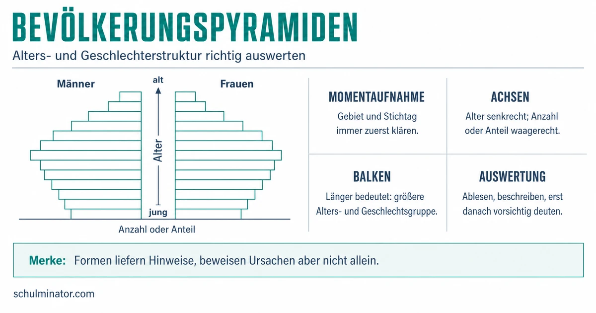 Bevölkerungspyramide lesen und auswerten