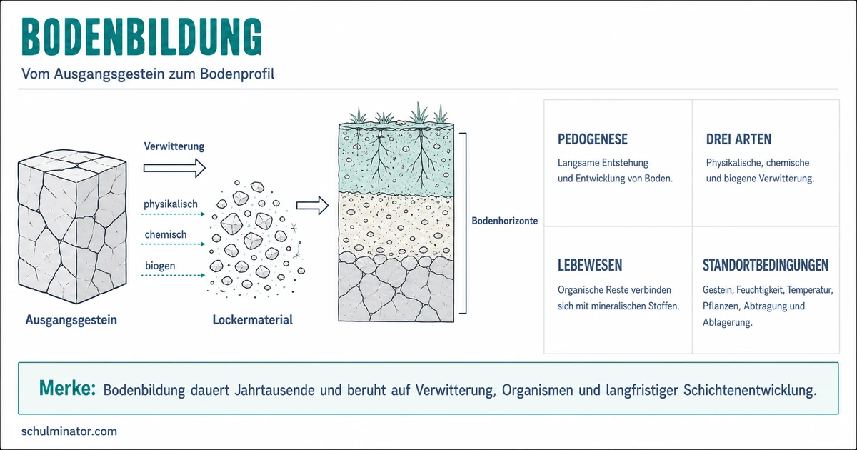 Bodenbildung: Vom Gestein zum lebendigen Boden