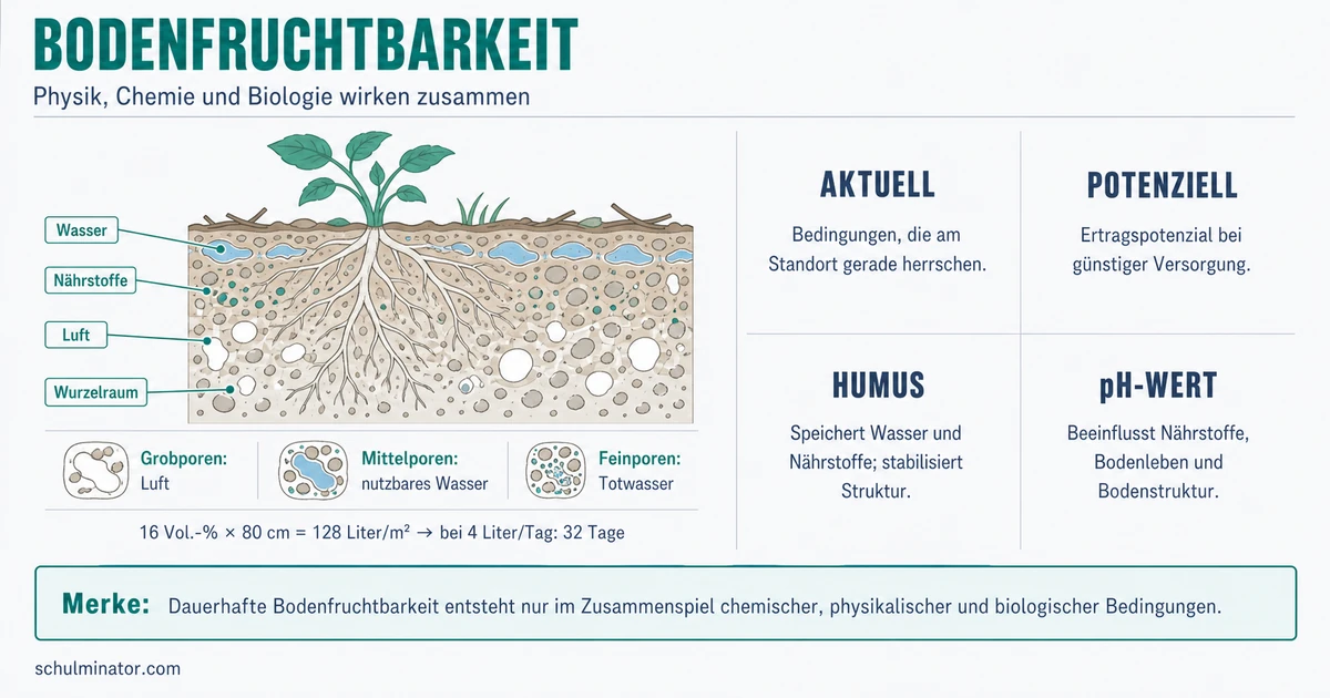 Bodenfruchtbarkeit: Merkmale, Wasser und Schutz