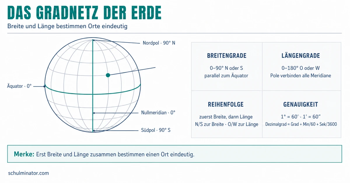 Breitengrad und Längengrad einfach bestimmen