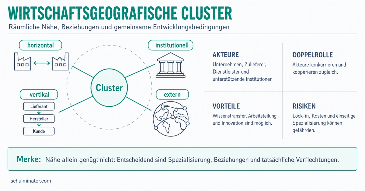 Cluster in der Wirtschaftsgeografie einfach erklärt