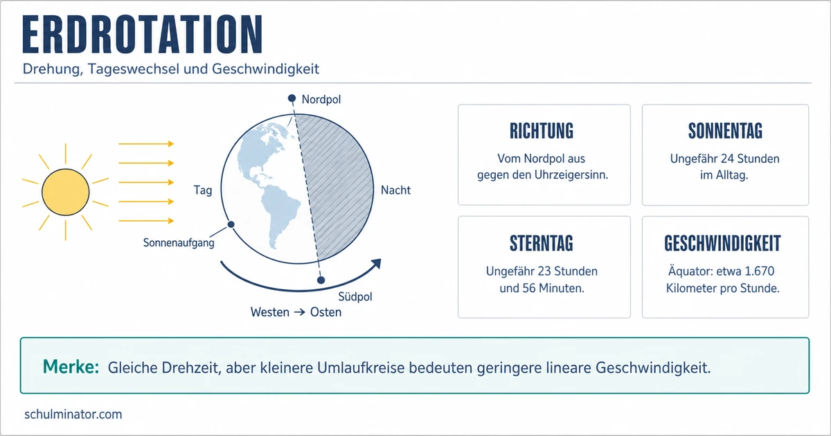 Erdrotation: Tag, Nacht und Geschwindigkeit