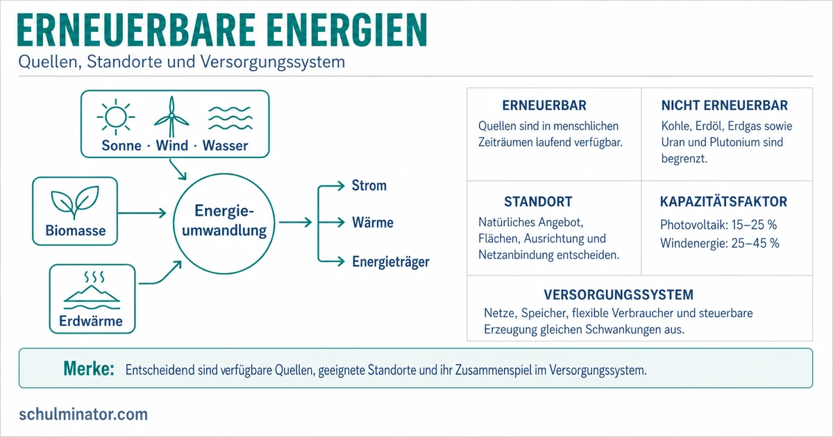 Erneuerbare Energien: Arten, Chancen und Grenzen