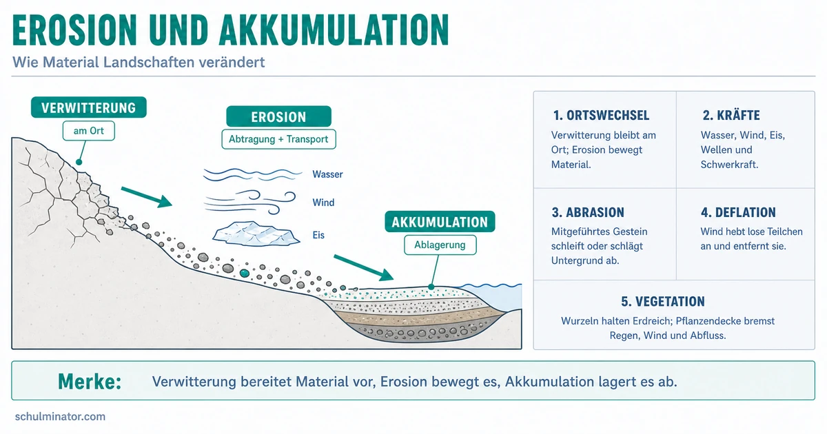 Erosion und Akkumulation einfach erklärt
