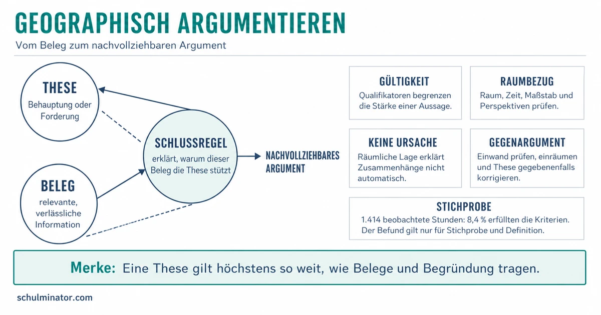 Geographisch argumentieren: Aufbau und Prüfung