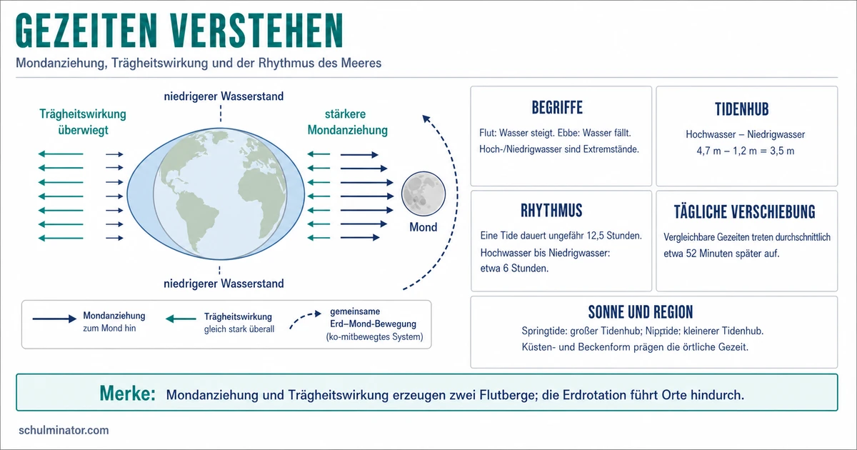 Gezeiten erklärt: Ebbe, Flut und Tidenhub