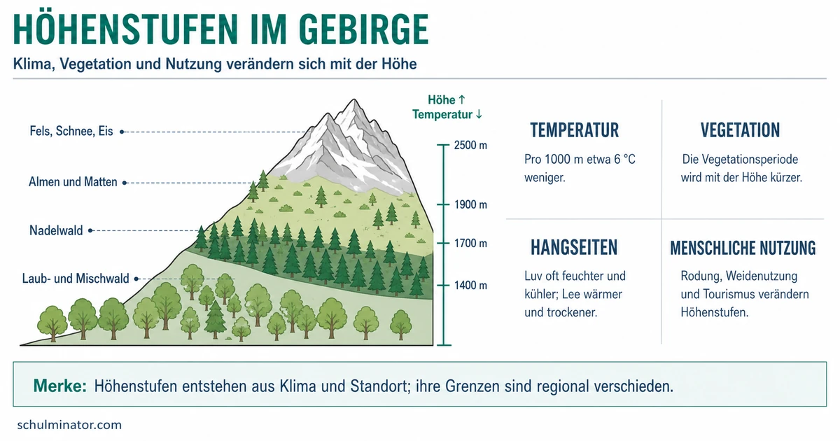 Höhenstufen im Gebirge einfach erklärt