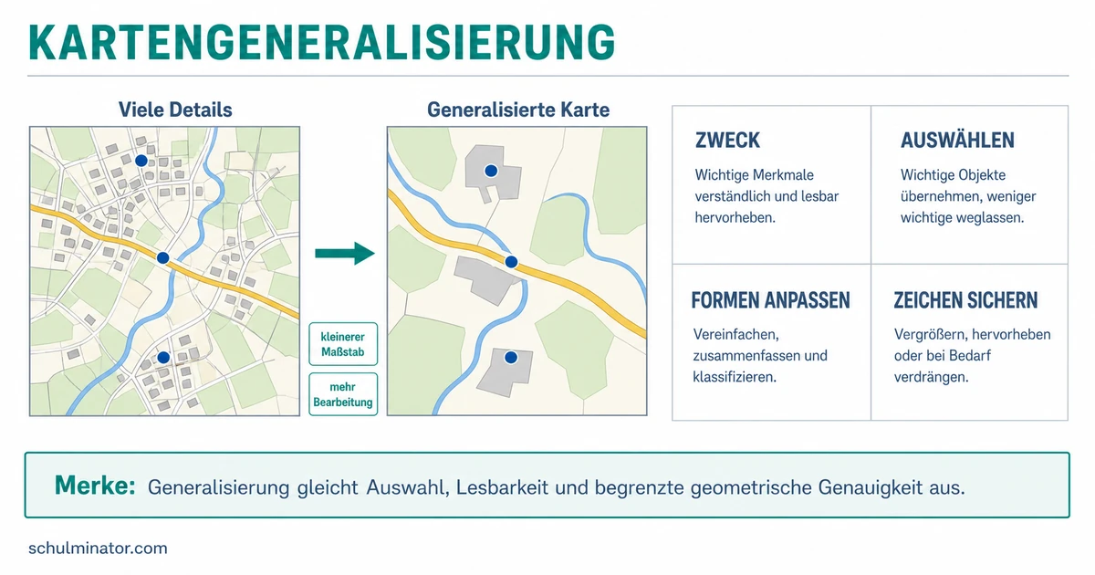 Kartengeneralisierung: Karten lesbar vereinfachen