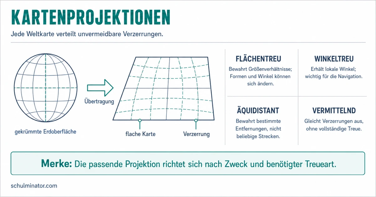Kartenprojektion: Verzerrungen verstehen