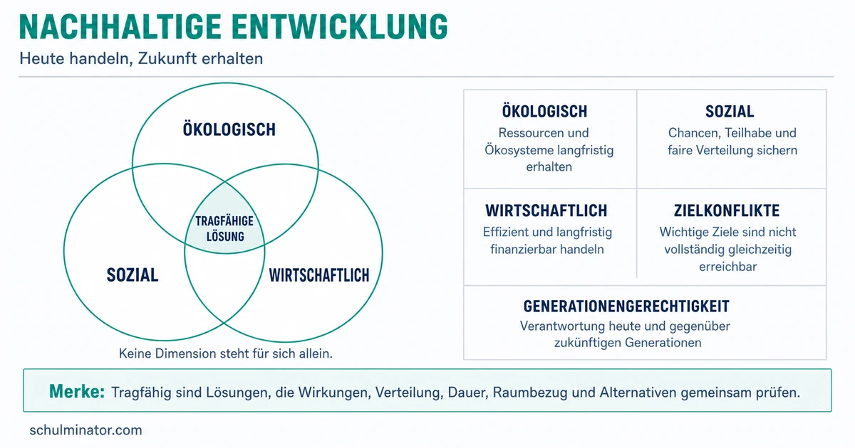 Nachhaltige Entwicklung: Ziele und Zielkonflikte