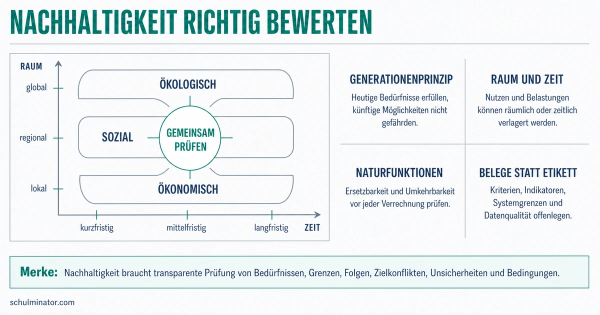 Nachhaltigkeit in Geographie bewerten