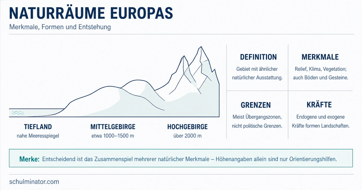 Naturräume Europas erkennen und vergleichen