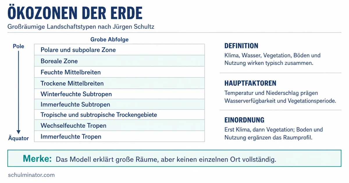 Ökozone: Merkmale, Modell und neun Zonen