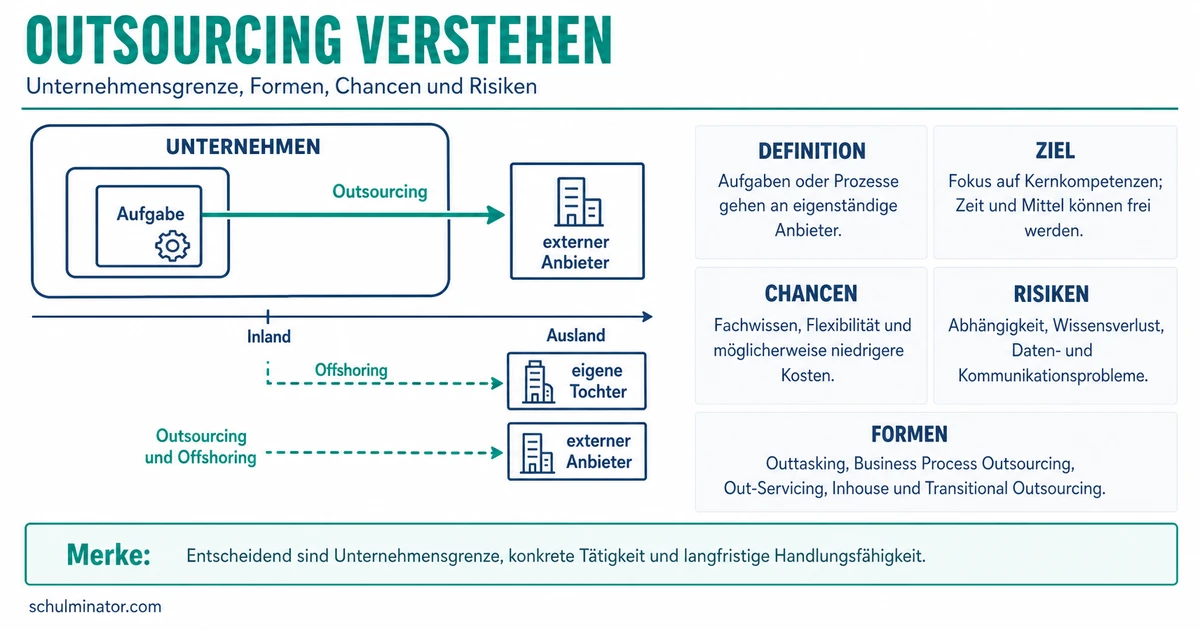 Outsourcing: Formen, Chancen und Risiken