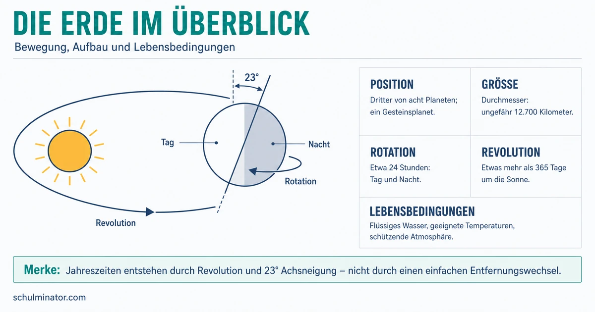 Planet Erde: Rotation, Jahreszeiten, Lebensbedingungen