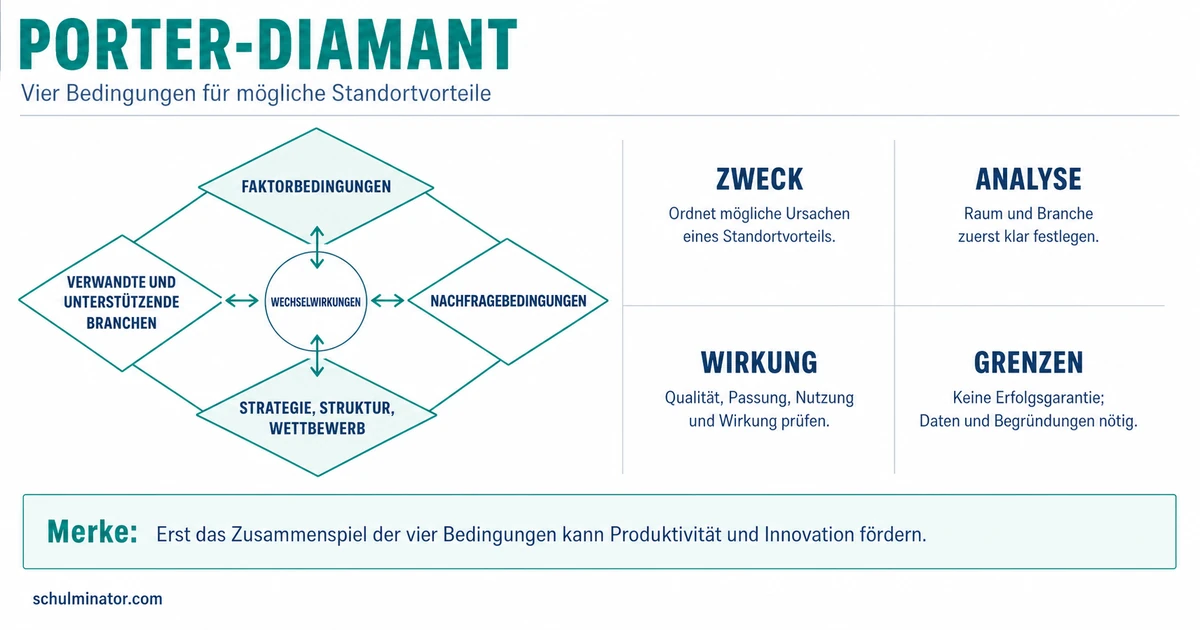 Porter-Diamant: Wettbewerbsvorteile analysieren