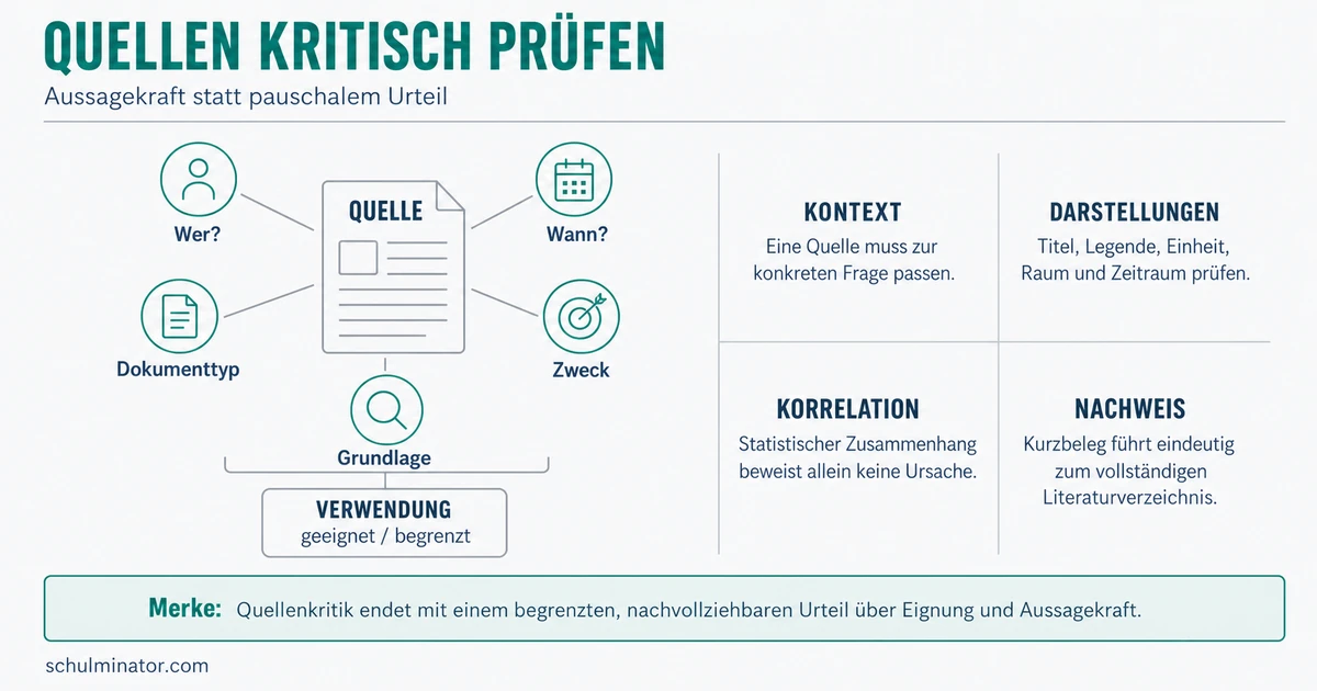 Quellenkritik in Geographie: Quellen sicher prüfen