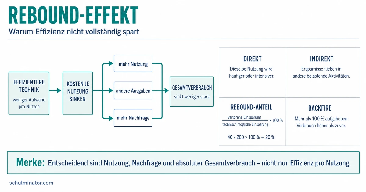Rebound-Effekt: Arten, Beispiele und Folgen