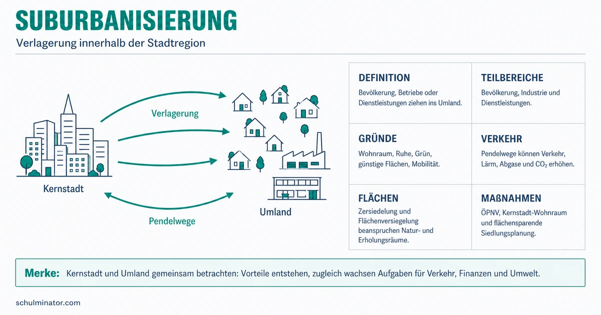 Suburbanisierung: Ursachen und Folgen erklärt