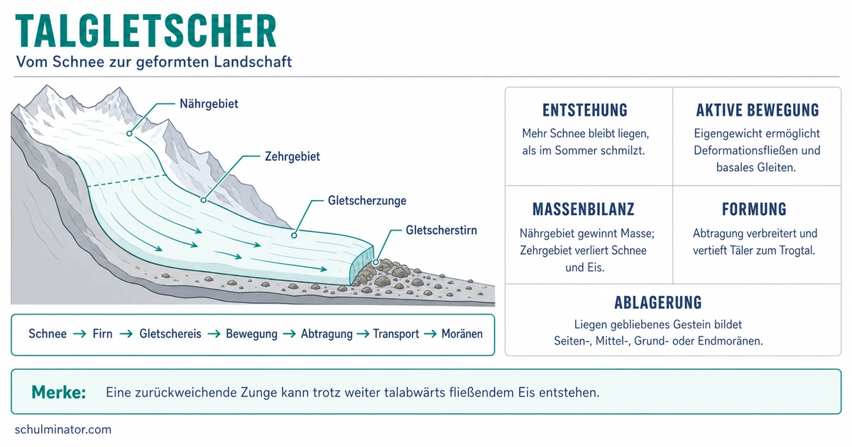 Talgletscher: Entstehung, Bewegung und Spuren