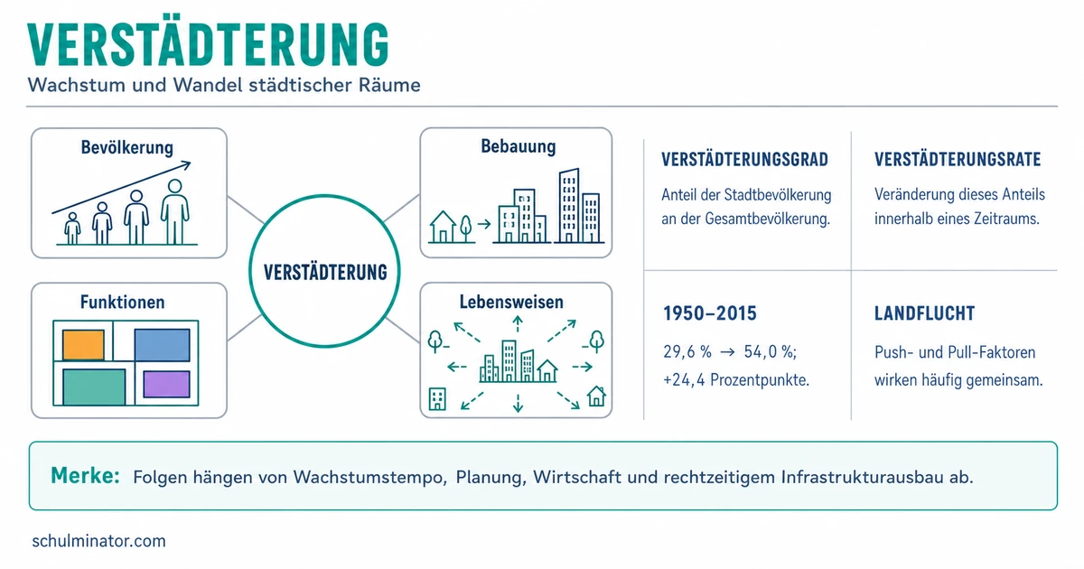 Verstädterung: Ursachen, Formen und Folgen