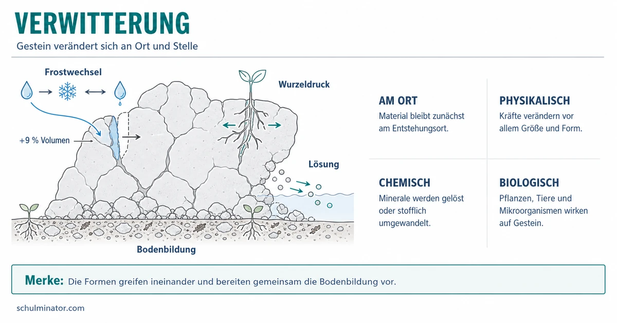 Verwitterung: Arten, Abläufe und Beispiele