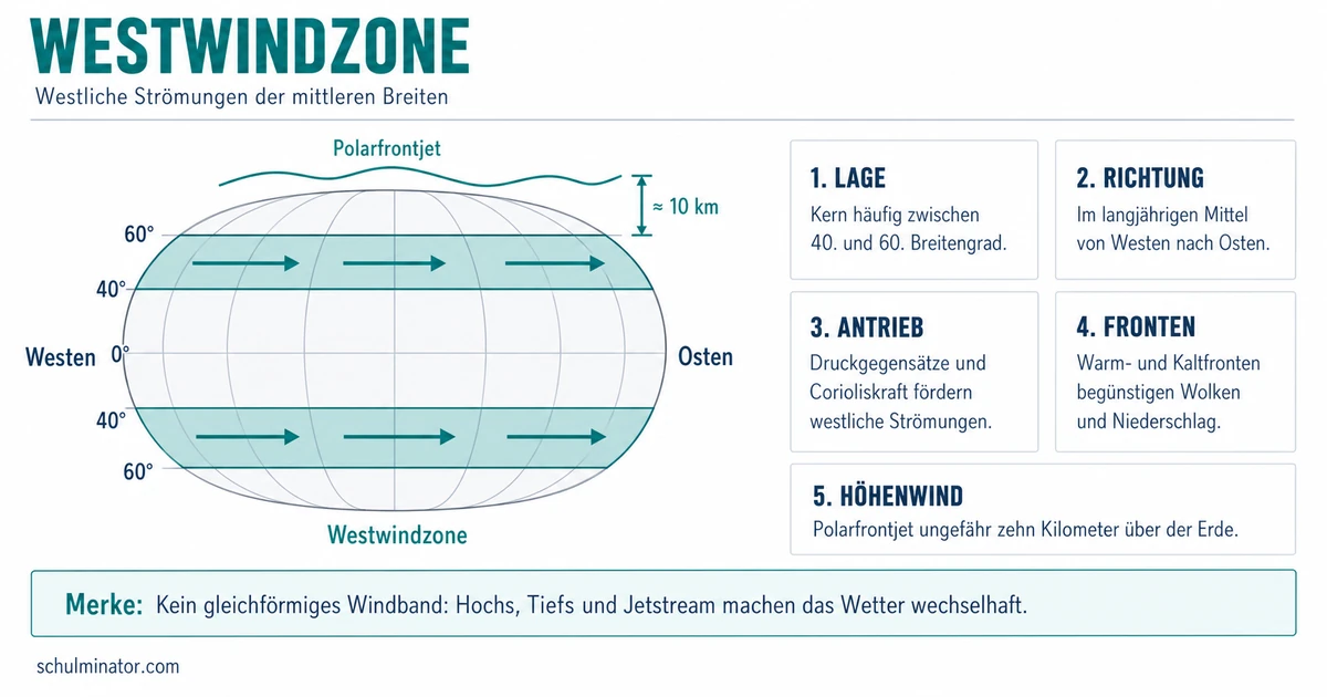 Westwindzone: Entstehung, Wetter und Jetstream