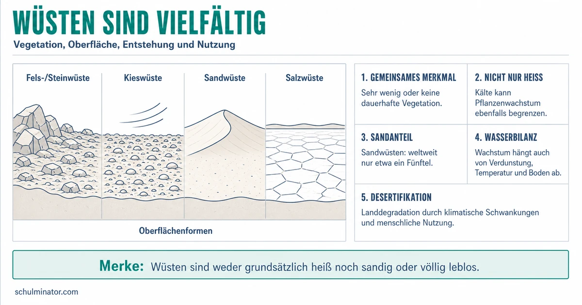 Wüste: Arten, Entstehung und Desertifikation