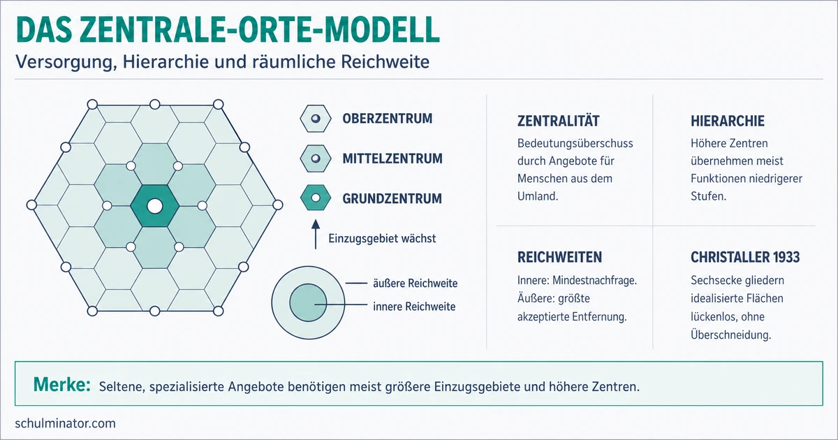 Zentraler Ort: Modell und Hierarchie erklärt