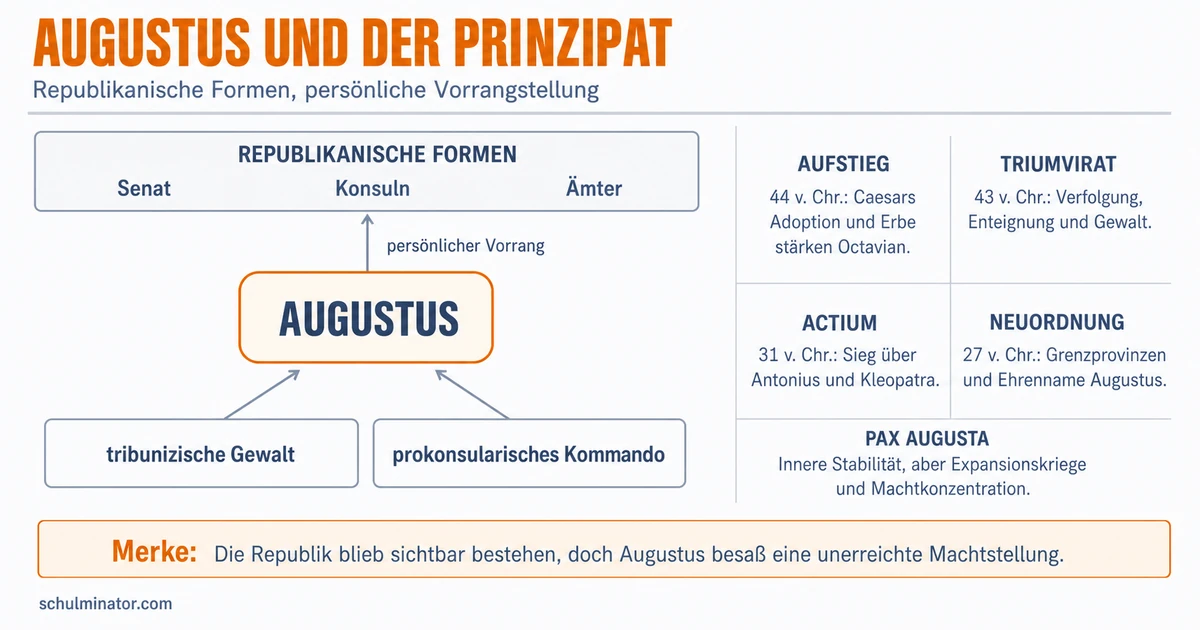 Augustus: Aufstieg, Prinzipat und Herrschaft erklärt