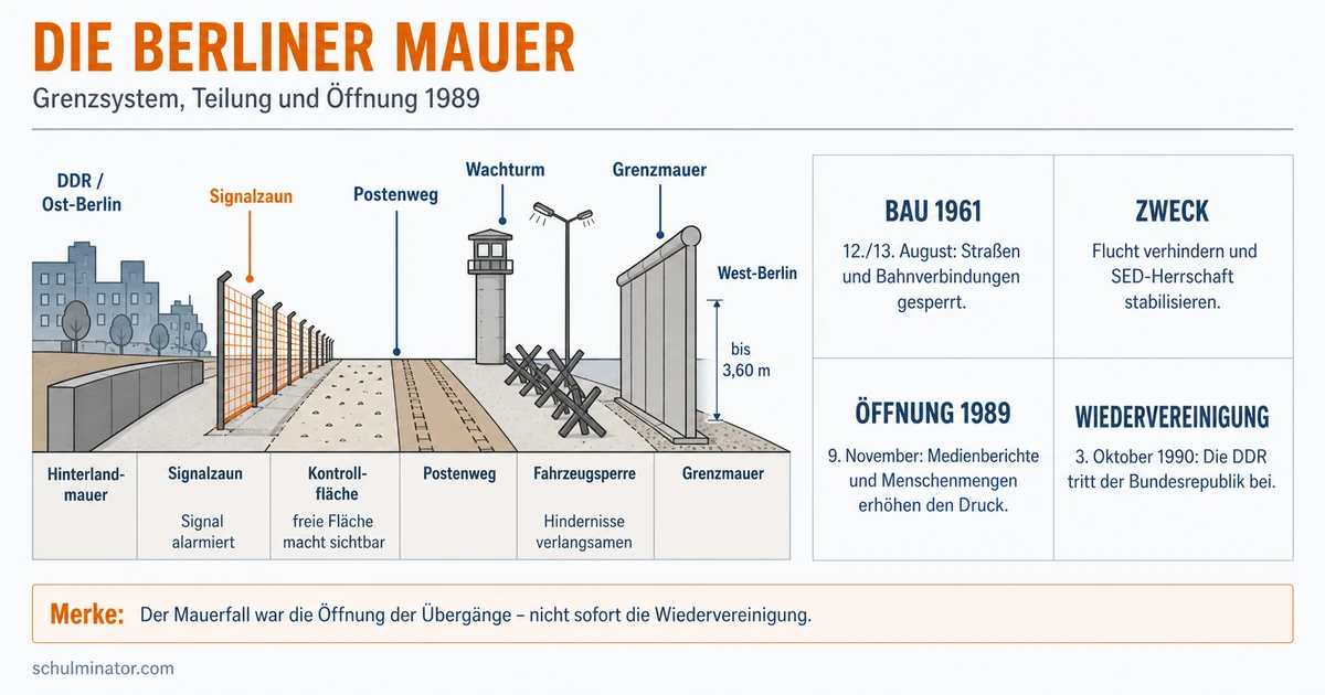 Berliner Mauer: Bau, Grenzsystem und Fall erklärt