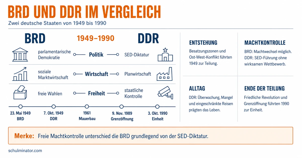 BRD und DDR im Vergleich: Unterschiede erklärt