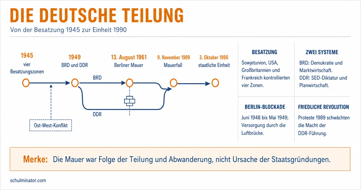 Deutsche Teilung: Ursachen, Mauer und Wiedervereinigung