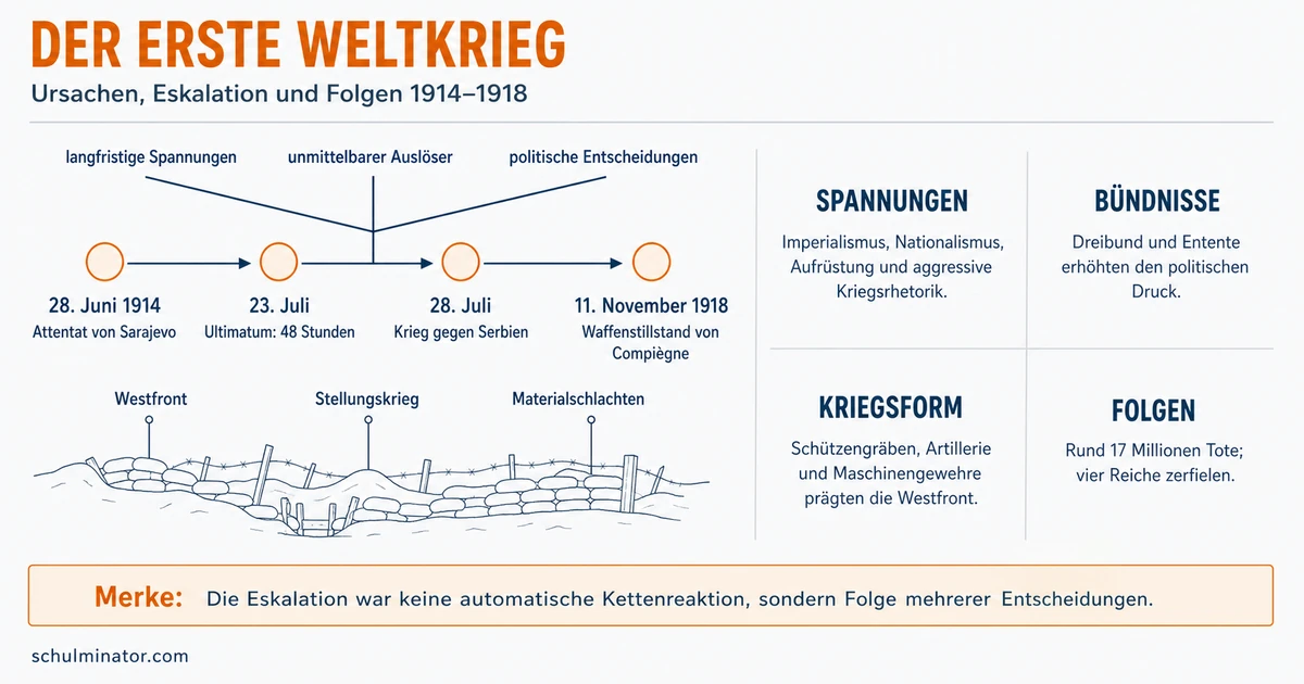 Erster Weltkrieg: Ursachen, Verlauf und Folgen
