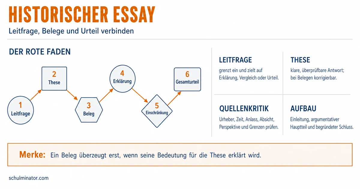 Geschichte-Essay schreiben: Aufbau und Argumentation