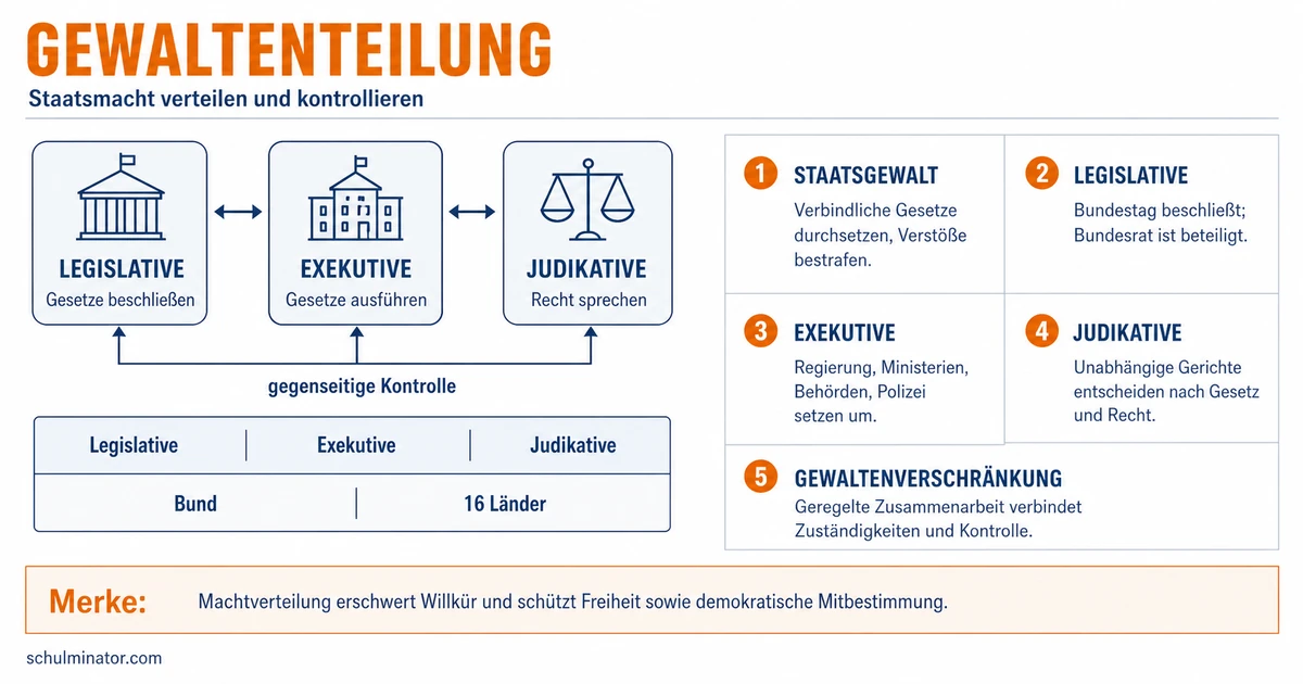 Gewaltenteilung einfach erklärt: Macht kontrollieren