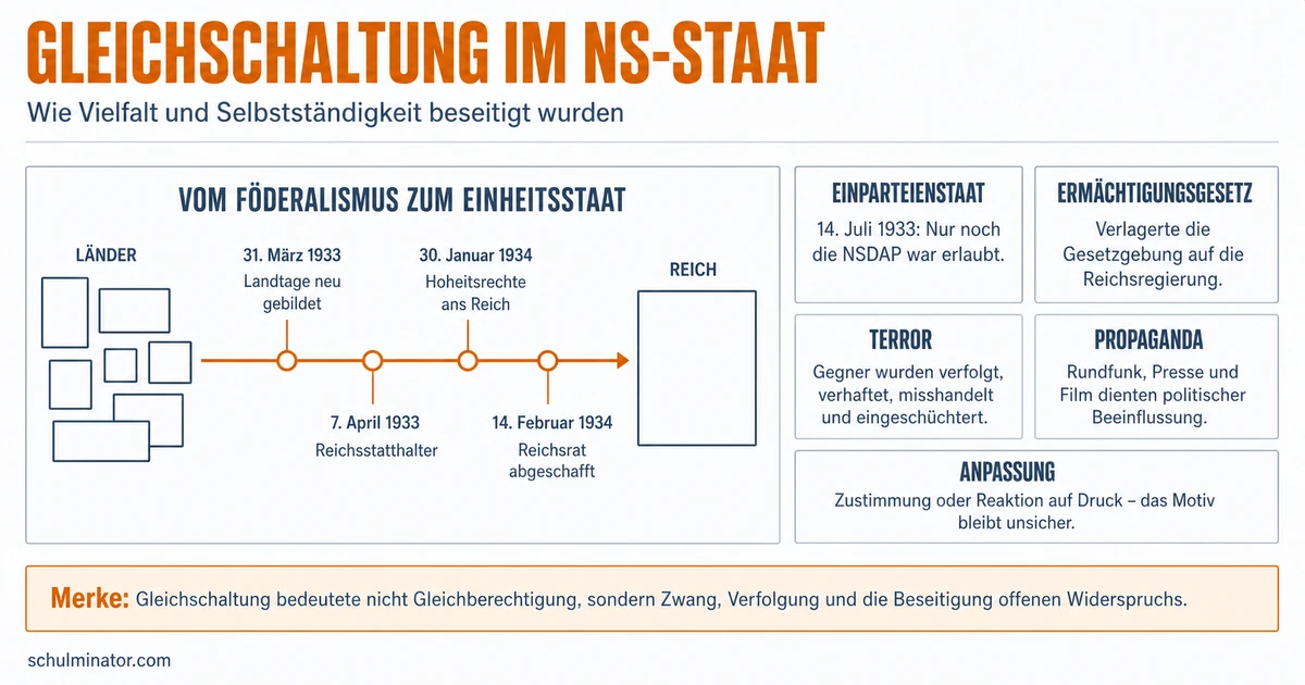 Gleichschaltung im Nationalsozialismus erklärt