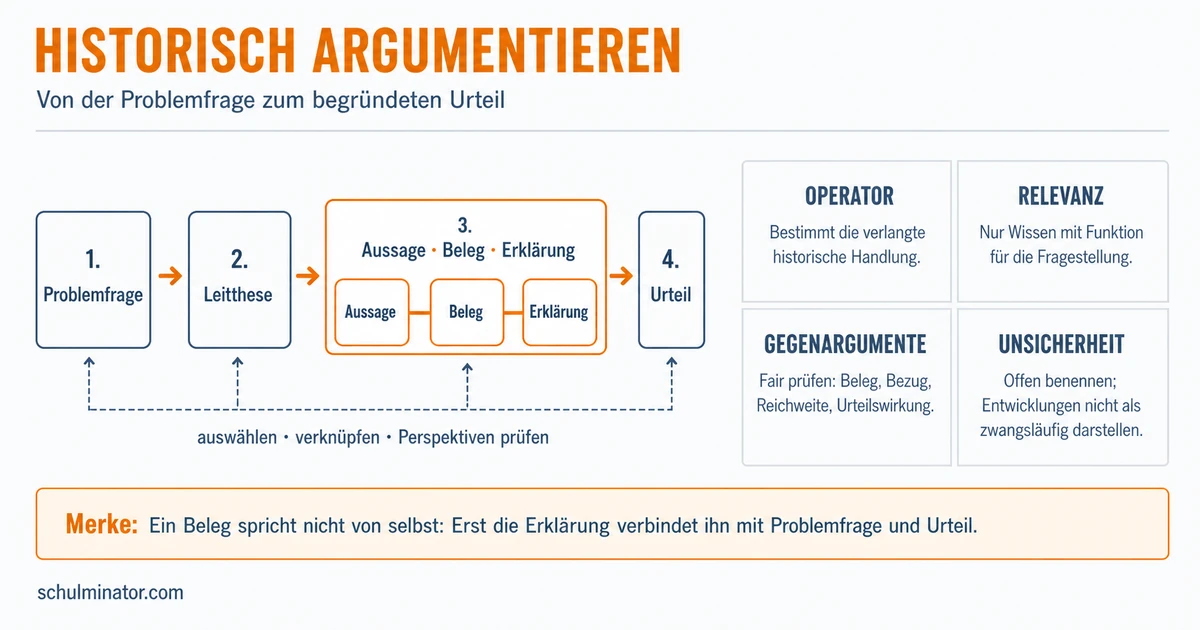 Historische Argumentation schreiben: Aufbau & Urteil